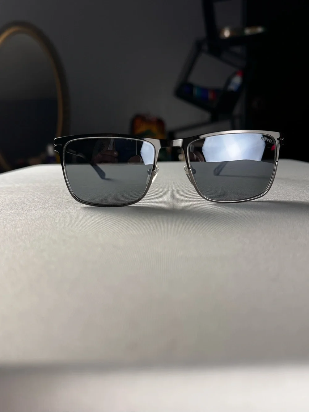 NEW! REVO Roman RE 1276 01 gy Polarized Wayfarer Black/Black Frame & Lens Sleek
